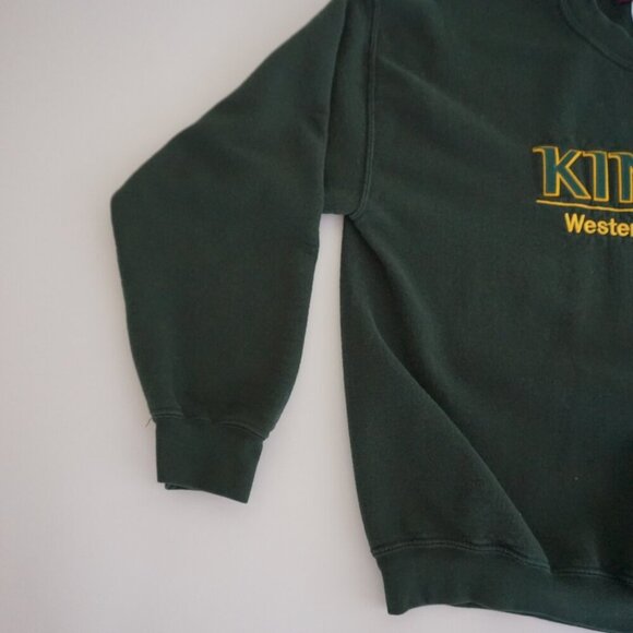 Vintage '90S Dubwear King's Western University Hunter Green Crewneck Sweater L - Picture 8 of 9